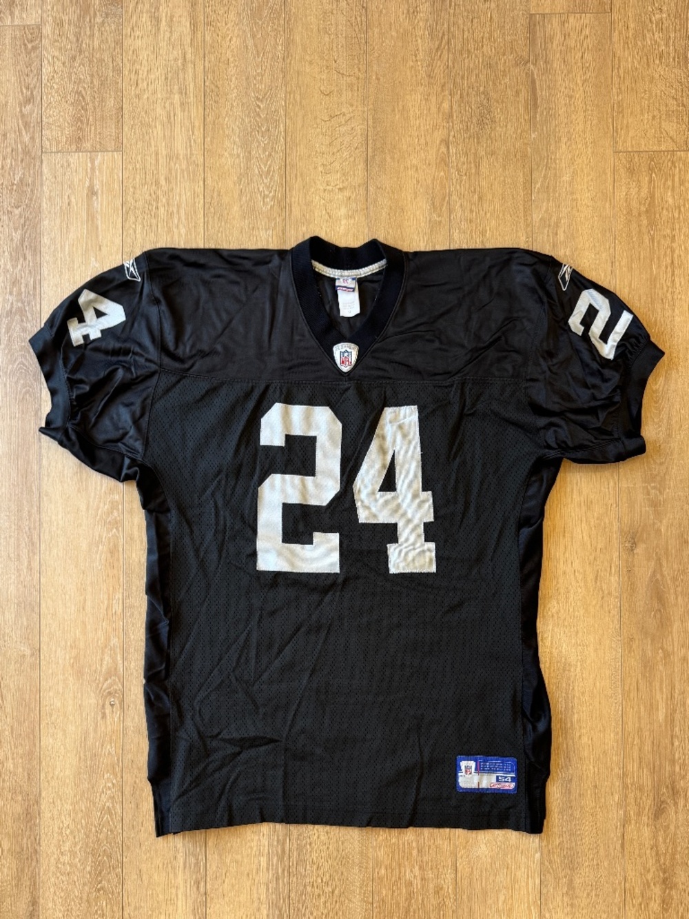 Vintage Reebok Charles Woodson #24 Oakland Raiders NFL Football Jersey Size 54